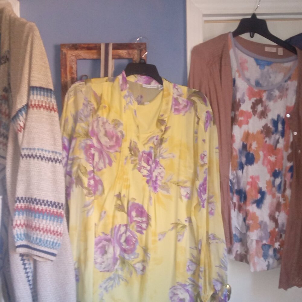 Modest dresses, sweaters and jackets and blouses